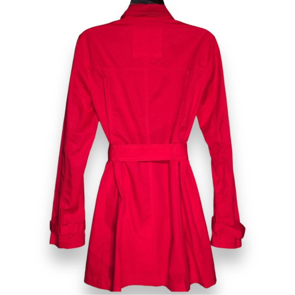 Michael Kors Red Trench Coat with Belt Size S - Picture 4 of 8